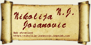 Nikolija Jošanović vizit kartica